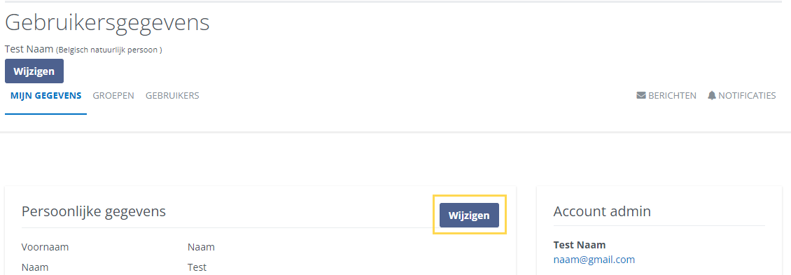Gebruikersgegevens