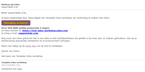 Mail uitnodiging